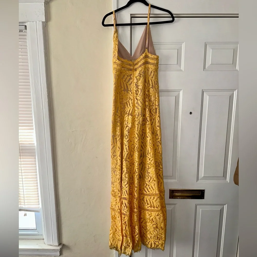 Lovers + Friends Yellow Lace Maxi Sabrina Dress - Picture 6 of 10
